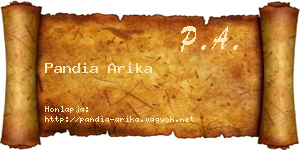 Pandia Arika névjegykártya